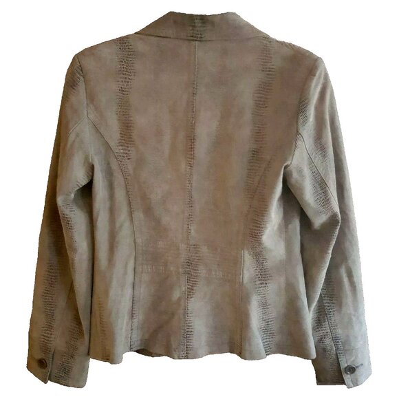 OLSEN Europe 100% leather  jacket blazer, "snake' print, sz 4 - Picture 3 of 11